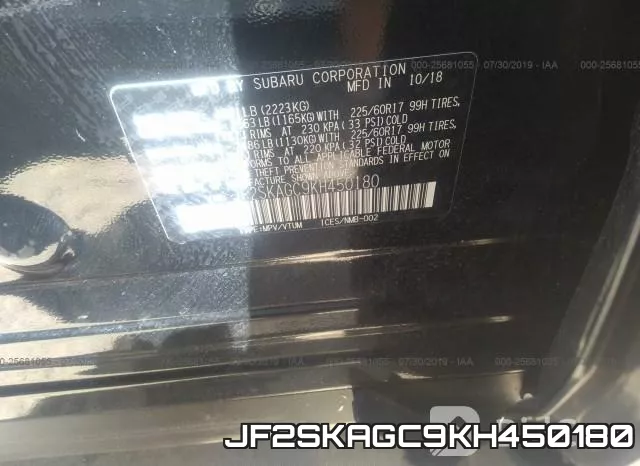 JF2SKAGC9KH450180 фото 10