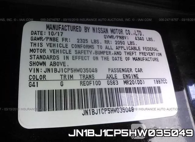 JN1BJ1CP5HW035049 фото 10