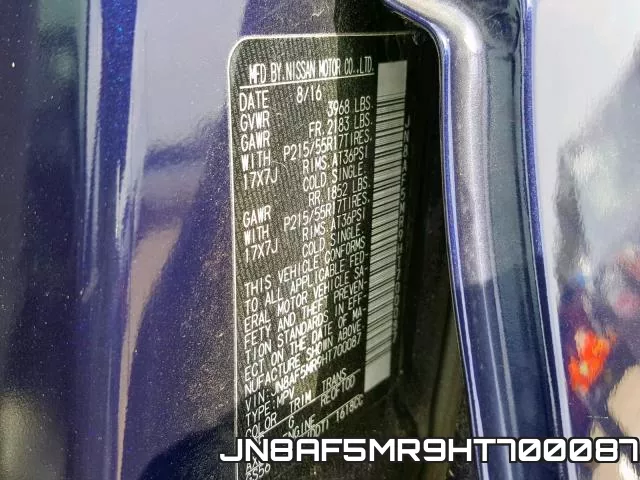 JN8AF5MR9HT700087 фото 2