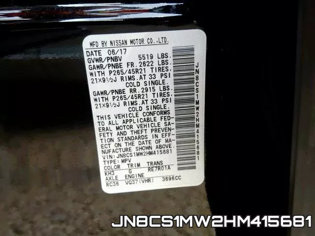 JN8CS1MW2HM415681 фото 2