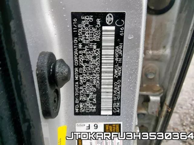 JTDKARFU3H3530364 фото 2
