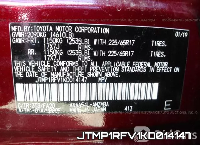 JTMP1RFV1KD014147 фото 10