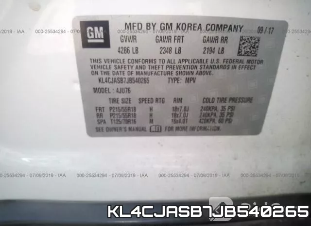 KL4CJASB7JB540265 фото 10