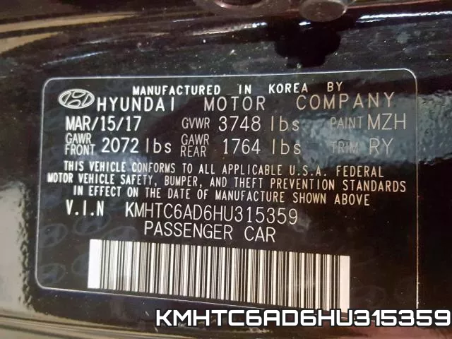 KMHTC6AD6HU315359 фото 2