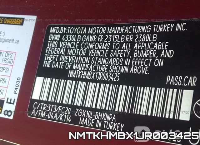 NMTKHMBX1JR003425 фото 10