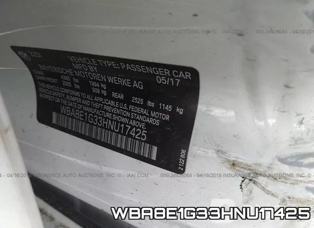 WBA8E1G33HNU17425 фото 10