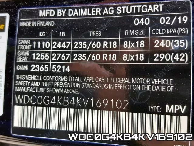 WDC0G4KB4KV169102 фото 2