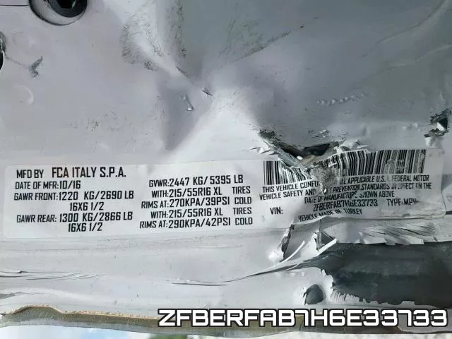 ZFBERFAB7H6E33733 фото 2