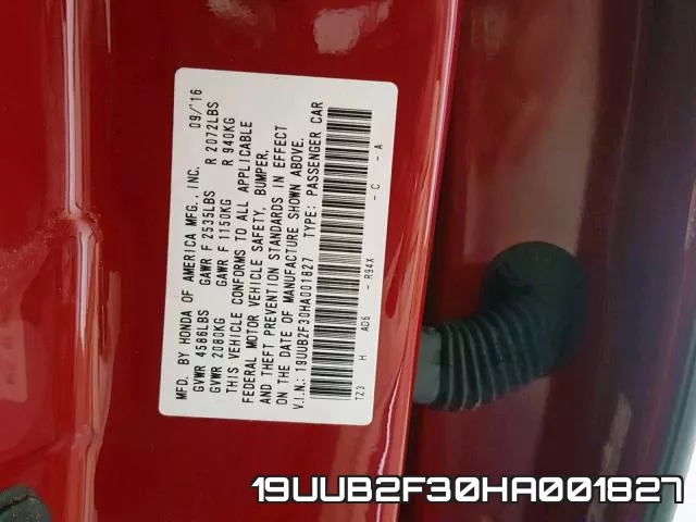 19UUB2F30HA001827 фото 2