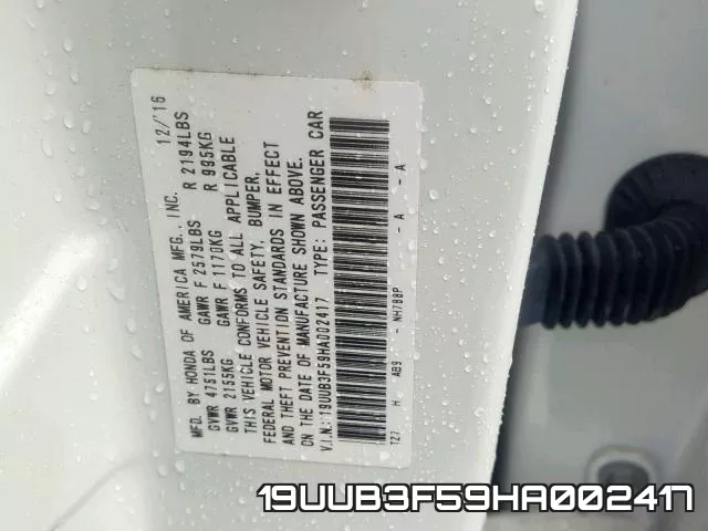 19UUB3F59HA002417 фото 2