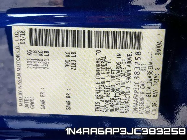 1N4AA6AP3JC383258 фото 2