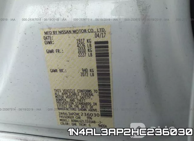 1N4AL3AP2HC236030 фото 10