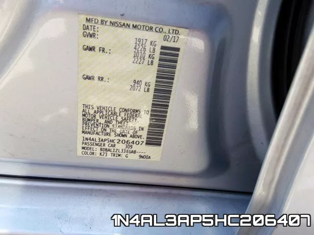 1N4AL3AP5HC206407 фото 2
