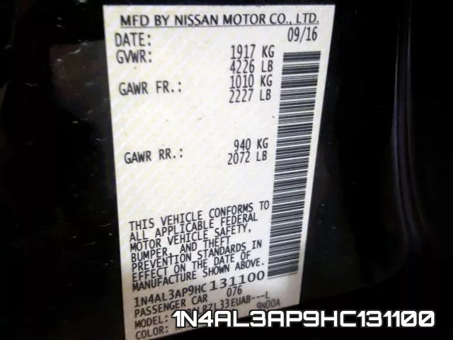 1N4AL3AP9HC131100 фото 2