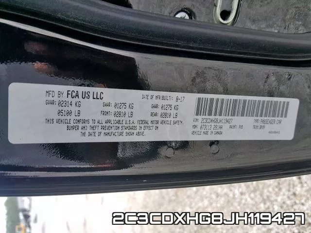 2C3CDXHG8JH119427 фото 2