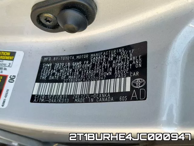 2T1BURHE4JC000947 фото 2