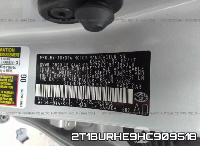 2T1BURHE9HC909518 фото 10