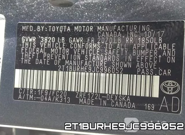 2T1BURHE9JC996052 фото 10