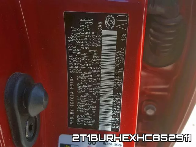 2T1BURHEXHC852911 фото 2