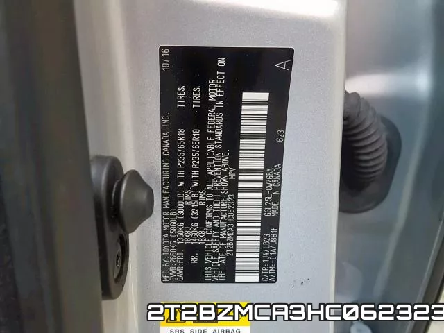 2T2BZMCA3HC062323 фото 2