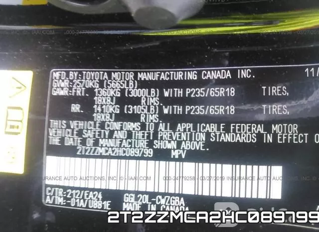 2T2ZZMCA2HC089799 фото 10