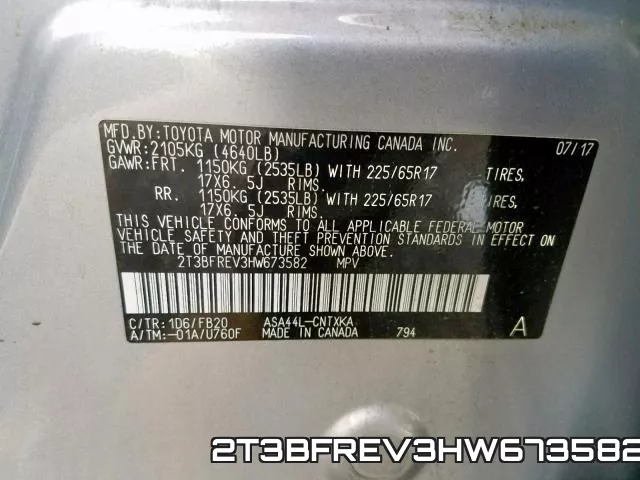 2T3BFREV3HW673582 фото 2