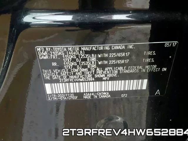 2T3RFREV4HW652884 фото 2