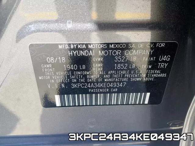 3KPC24A34KE049347 фото 2