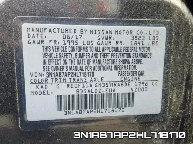 3N1AB7AP2HL718170 фото 2