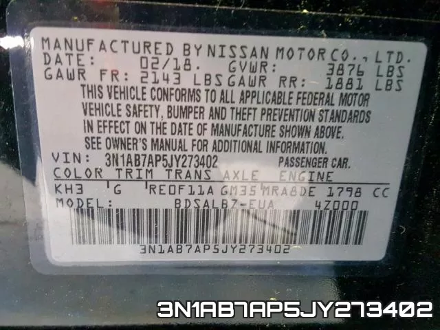 3N1AB7AP5JY273402 фото 2