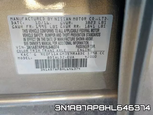 3N1AB7AP8HL646374 фото 2