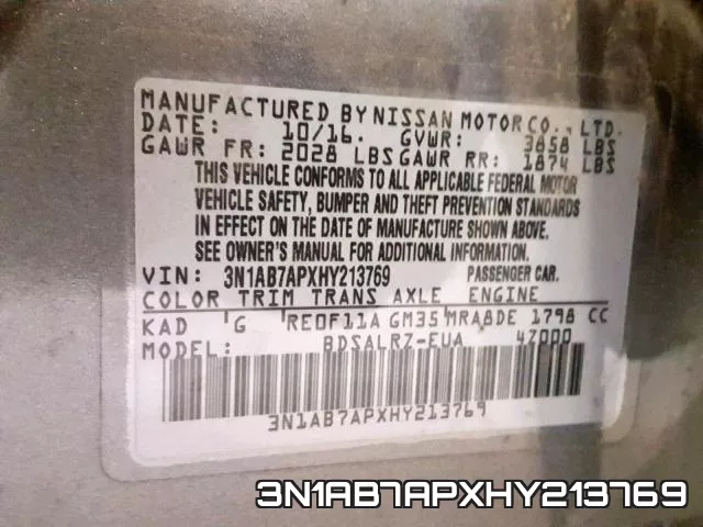 3N1AB7APXHY213769 фото 2