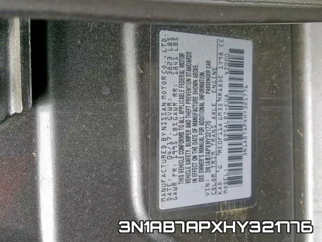3N1AB7APXHY321776 фото 2