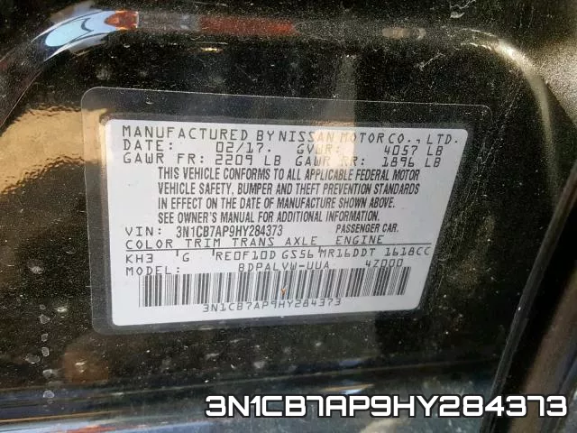 3N1CB7AP9HY284373 фото 2
