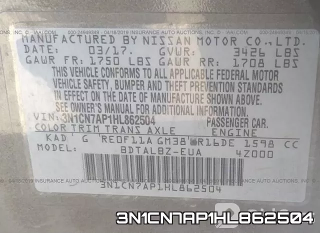 3N1CN7AP1HL862504 фото 10