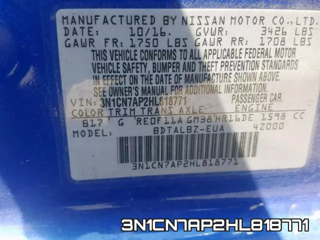 3N1CN7AP2HL818771 фото 2