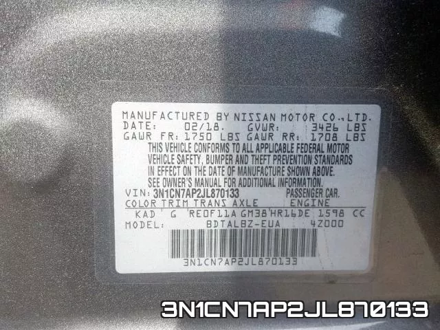 3N1CN7AP2JL870133 фото 2