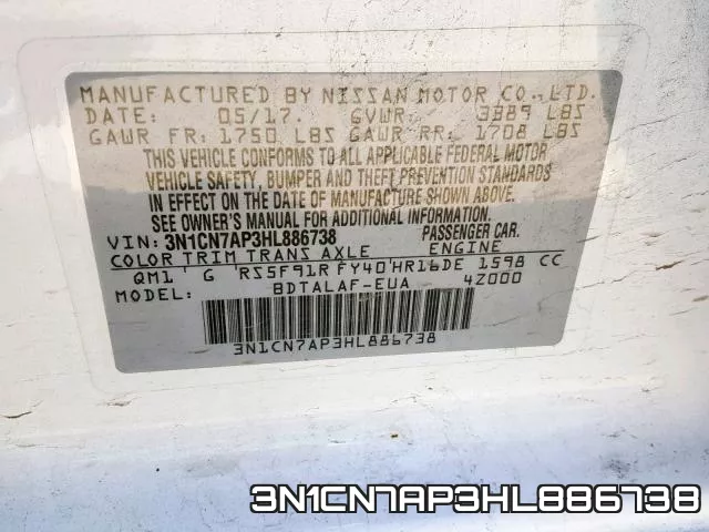 3N1CN7AP3HL886738 фото 2