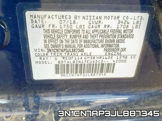 3N1CN7AP3JL887345 фото 2