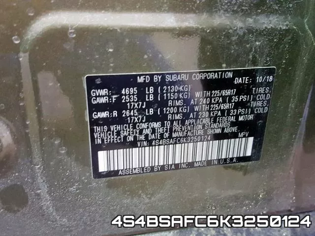 4S4BSAFC6K3250124 фото 2