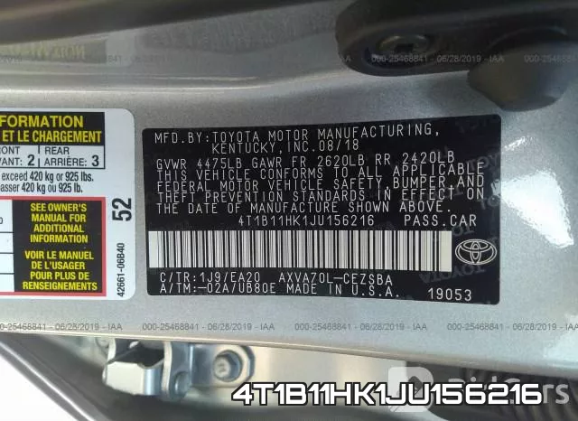 4T1B11HK1JU156216 фото 10