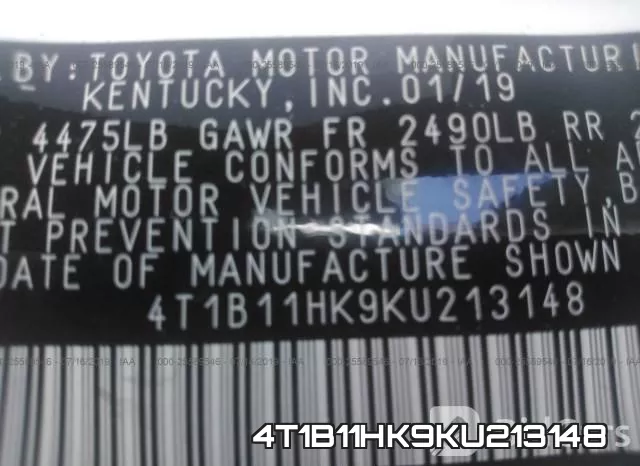 4T1B11HK9KU213148 фото 10