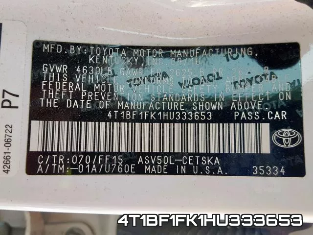 4T1BF1FK1HU333653 фото 2