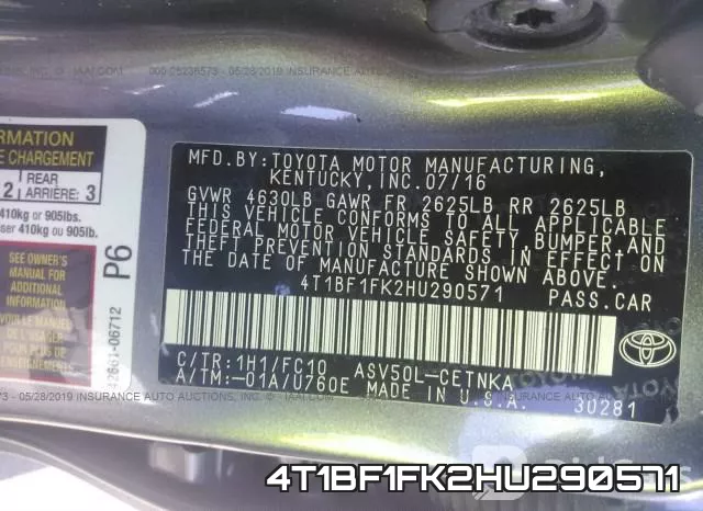 4T1BF1FK2HU290571 фото 10