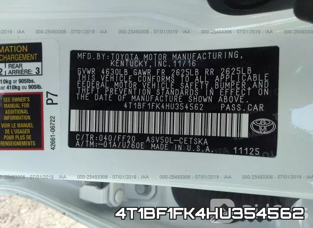 4T1BF1FK4HU354562 фото 10