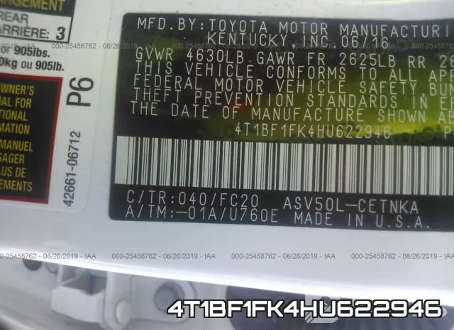 4T1BF1FK4HU622946 фото 10