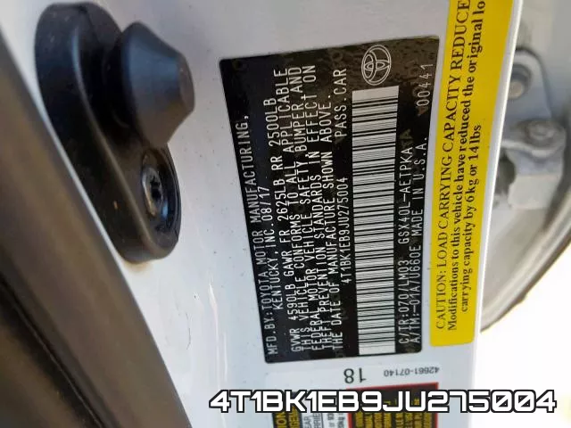 4T1BK1EB9JU275004 фото 2