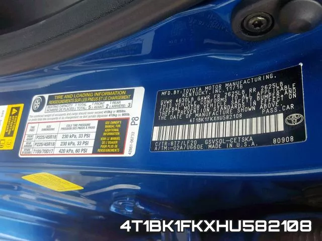 4T1BK1FKXHU582108 фото 2
