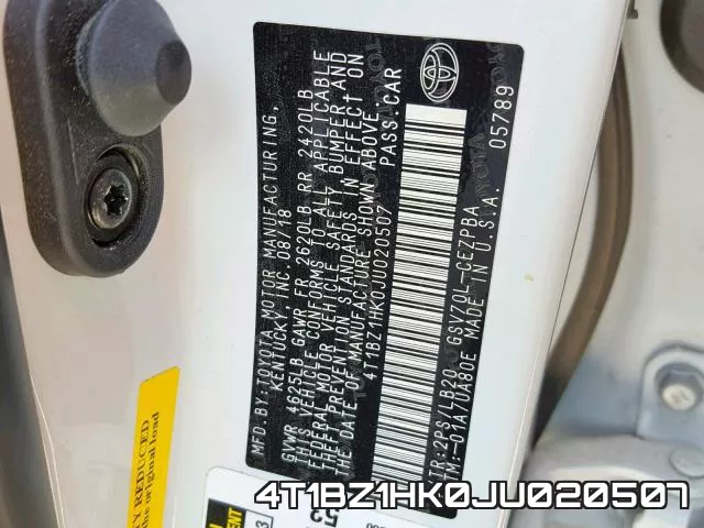 4T1BZ1HK0JU020507 фото 2