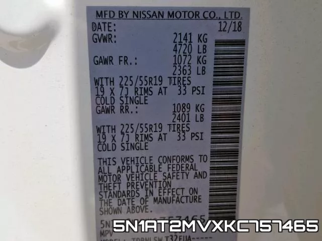 5N1AT2MVXKC757465 фото 2